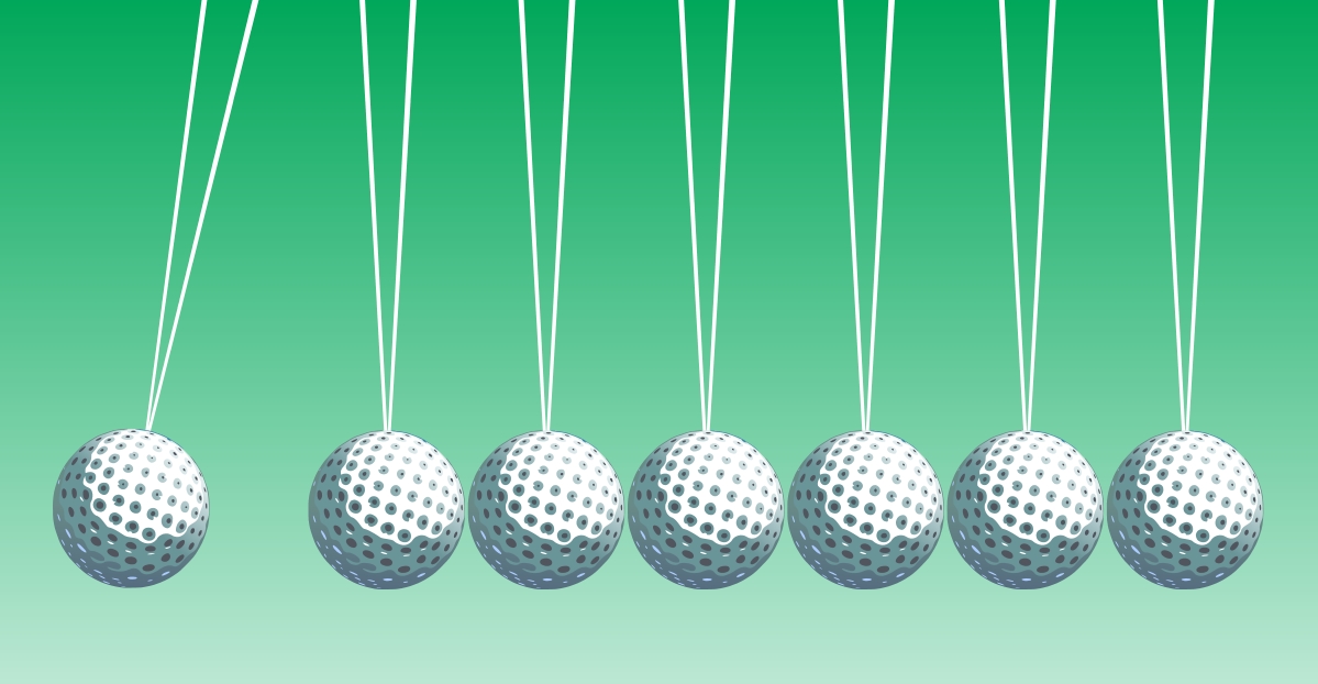 golf ball path of inertia pendulum